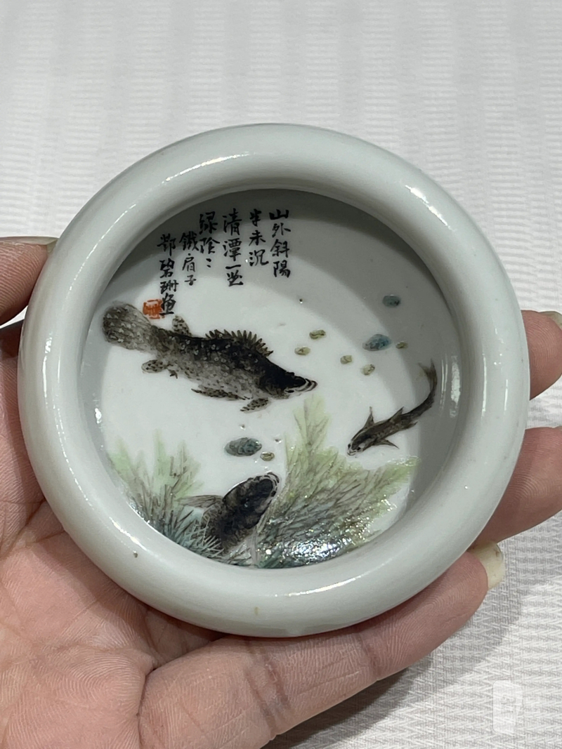 民国 粉彩花鸟纹文房一组三件 - 图14